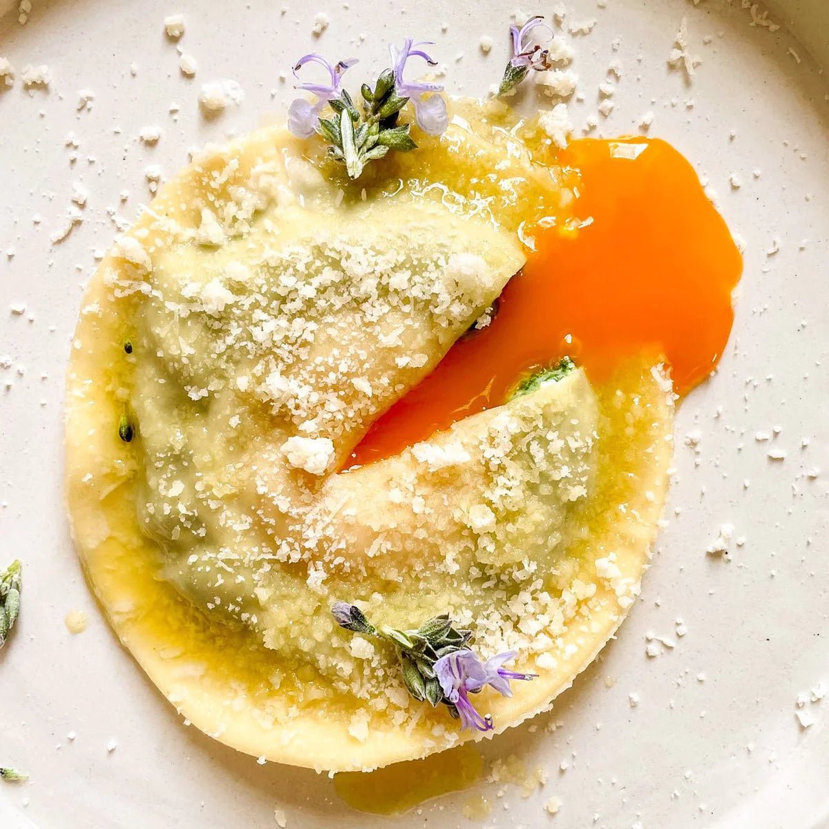Ravioli with Spinach, Ricotta, & Egg Yolks - Libellula