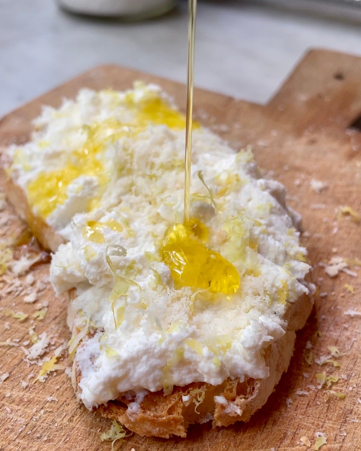 Ricotta with Lemon, Parmigiano, & Extra Virgin Olive Oil