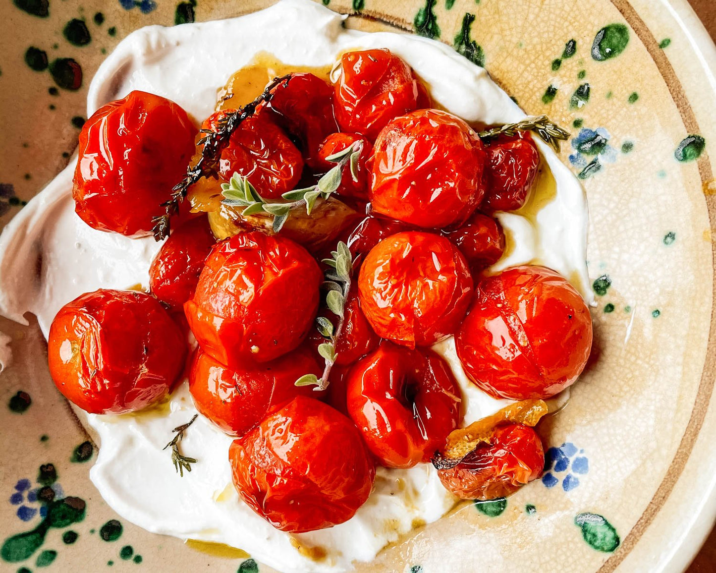 Blistered Tomatoes with Ricotta & Herbs - Libellula