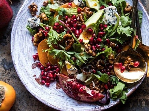 Pomegranate & walnut salad with EVOO